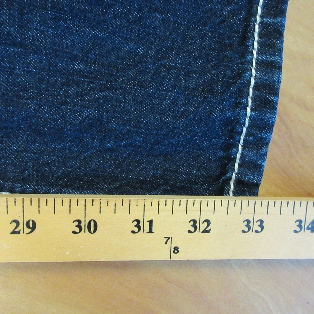 ROCK REVIVAL Mario Straight Leg Jeans 40 (42) X 33 Dark‎ Wash Denim Fleur-de-lis
